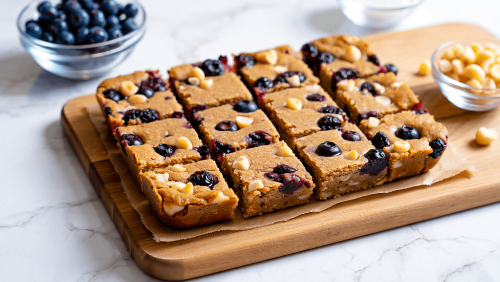 How to Make Homemade Protein Blueberry Macadamia Bars